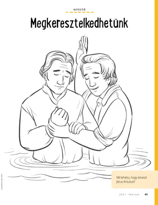 coloring page of Joseph Smith being baptized