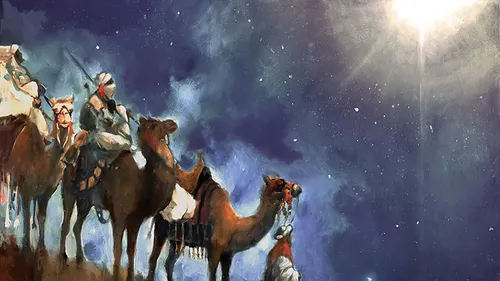 three Wise Men gazing at the new star