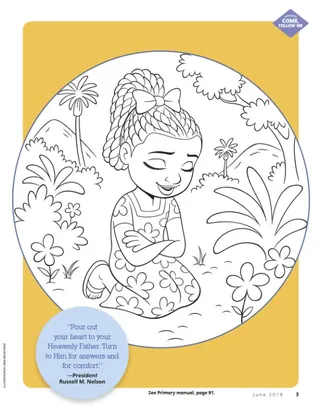 coloring picture of girl praying