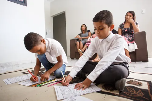 Children coloring conference pages