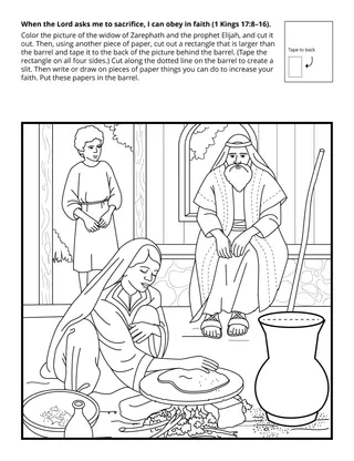 activity page: When the Lord asks me to sacrifice, I can obey in faith