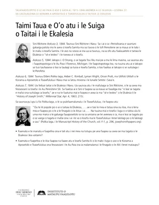 Pepa Tufa: Taimi Taua e O’o atu i le Suiga o Taitai i le Ekalesia