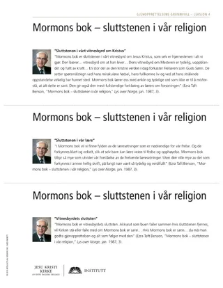 utdelingsark, Sluttstenen i vår religion