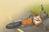 crashed motorcycle