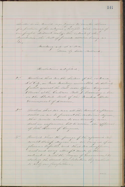 Resolutions adopted at protest meeting, January 6, 1870