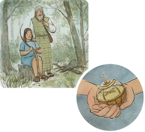 Nephi prays, follows Liahona