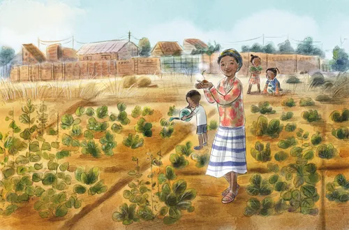 woman standing in garden