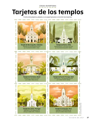 cut-out cards of temples