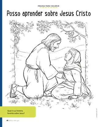 coloring page of Jesus helping a woman