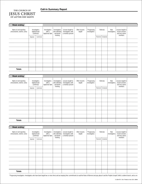 电话回报摘要表