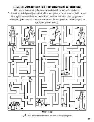 Parable of the Talents coloring page