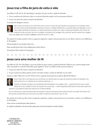 Material de apoio: Jesus traz a filha de Jairo de volta à vida