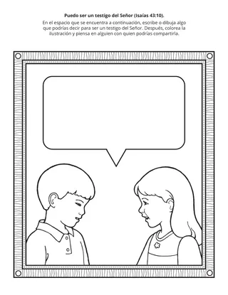 Hoja de actividades: Puedo ser un testigo del Señor