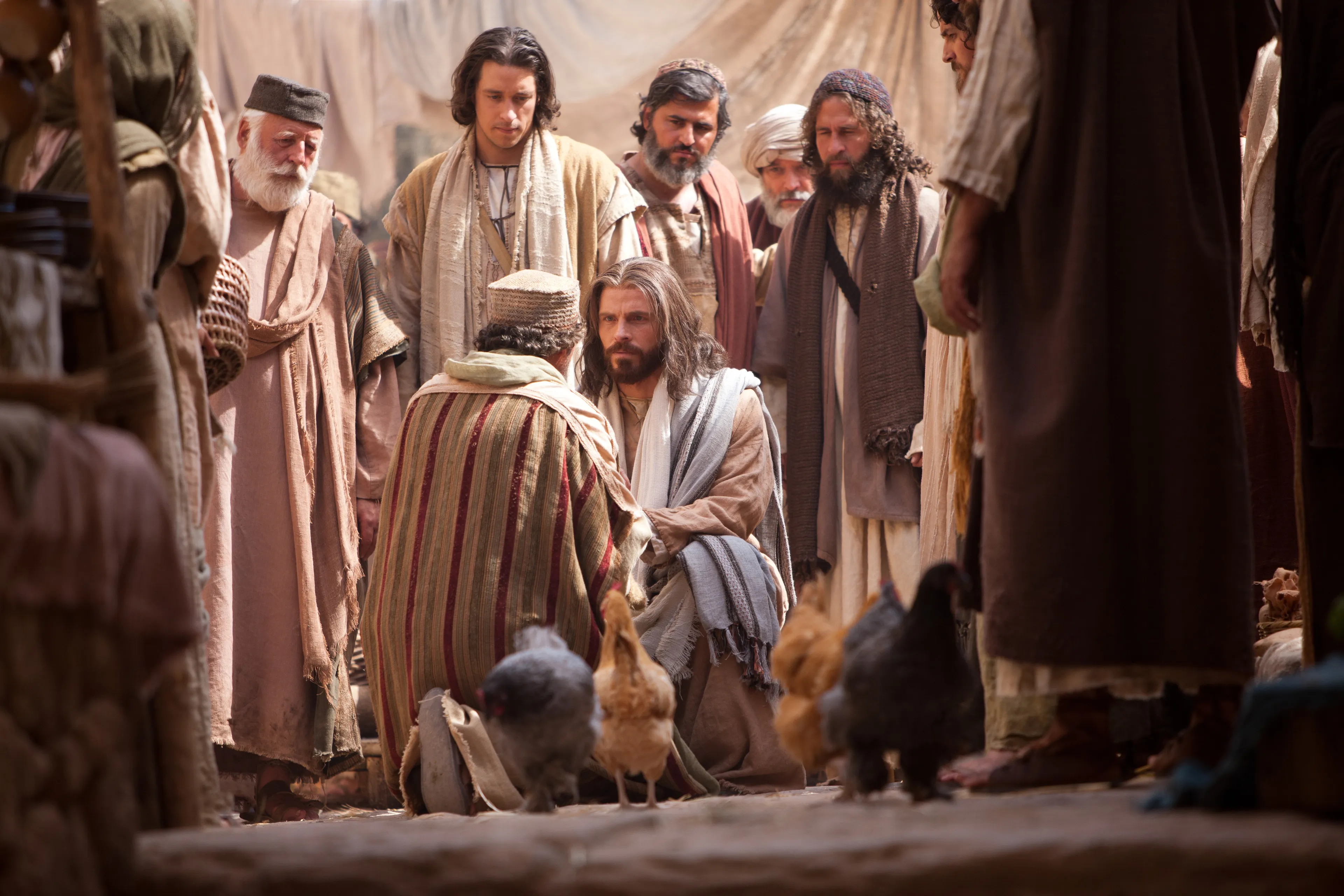 Jairus comes to Jesus and asks Him to heal his daughter.