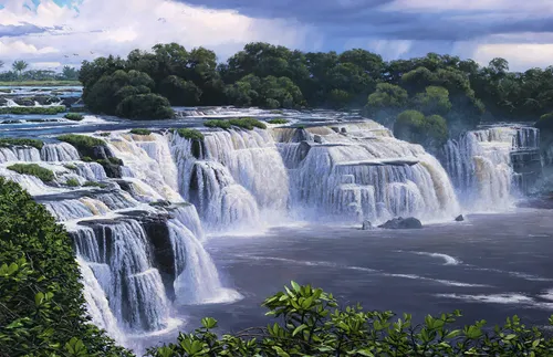 Painting of Congo Falls