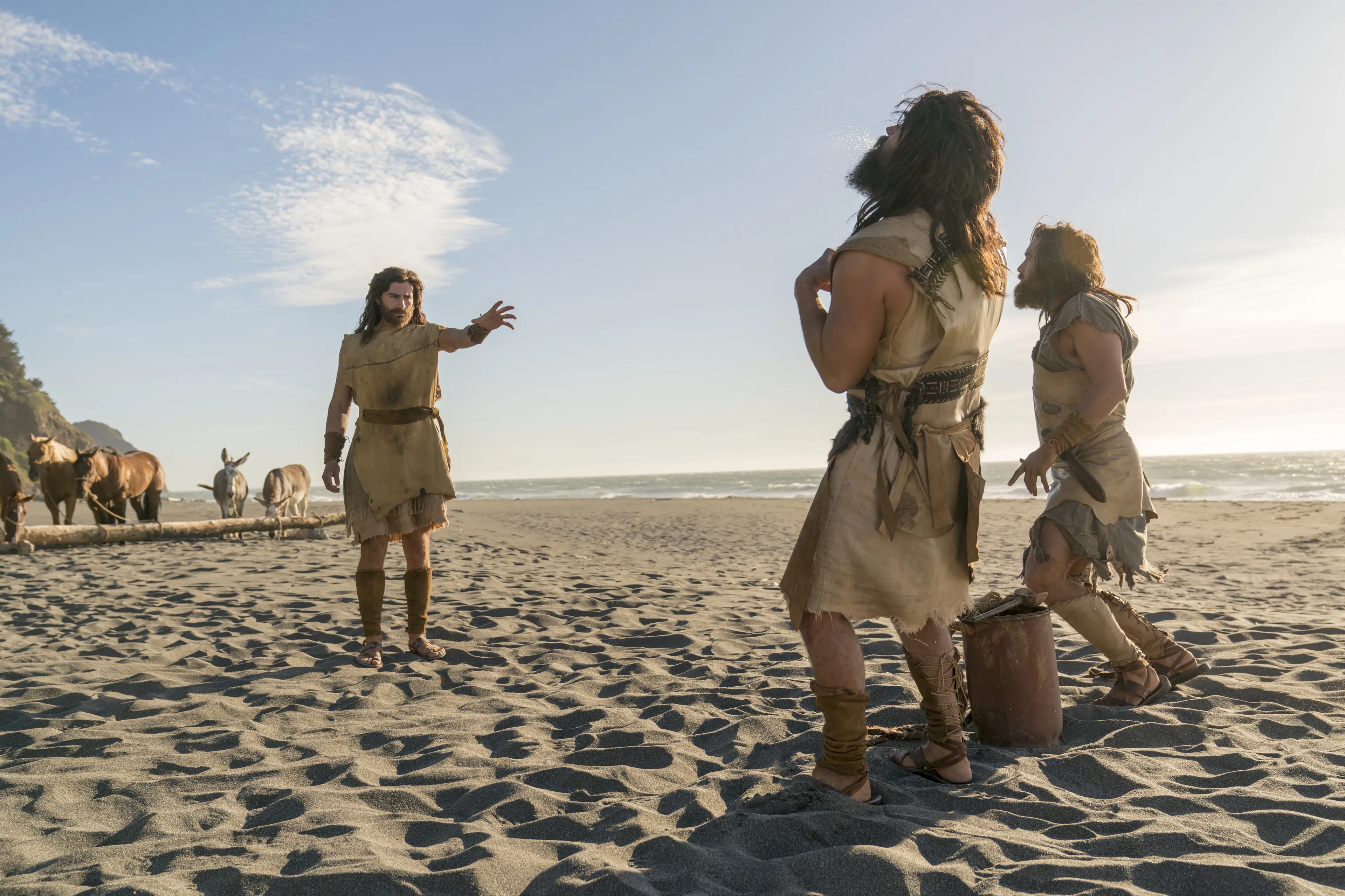 Nephi shocks Laman and Lemuel.