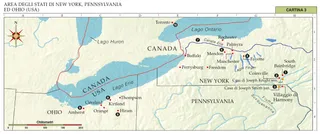 cartina dell’area degli Stati di New York, Pennsylvania e Ohio