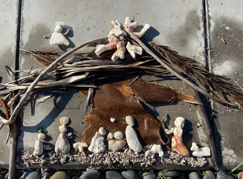 Nativity made out of things from nature