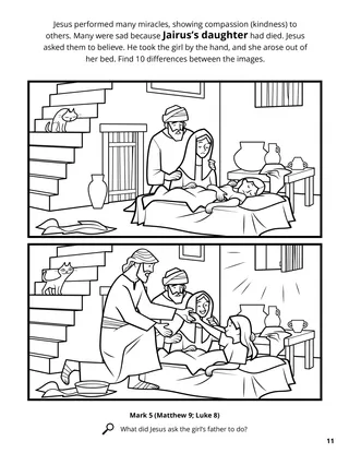 Jesus Raised Jairus’s Daughter from the Dead coloring page