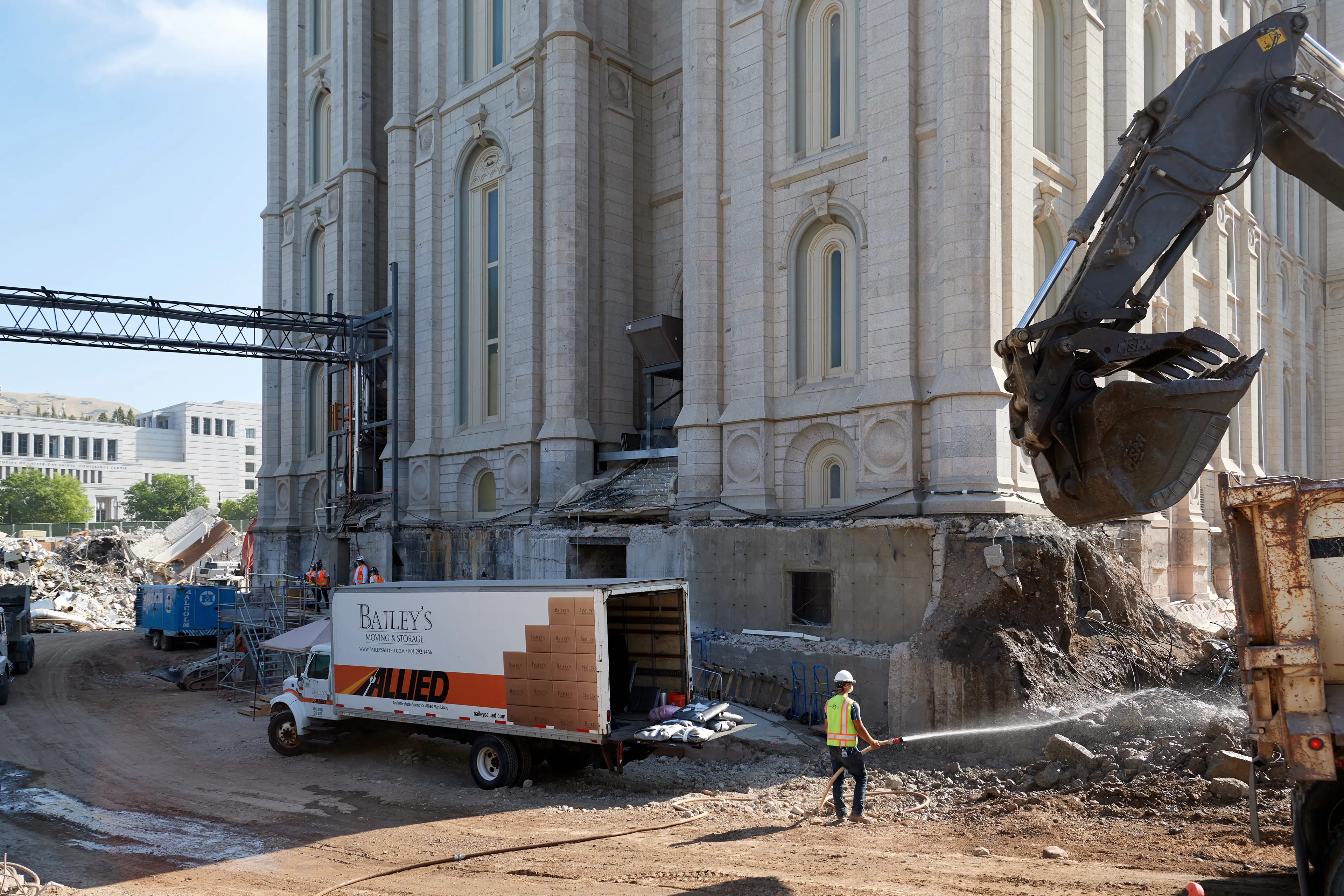 Construction on the Salt Lake Temple. These are images of construction of Temple Square during August, 2020. 