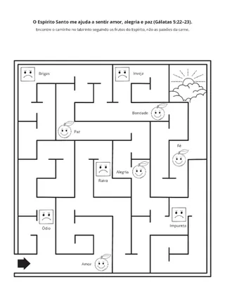 página de atividade: o Espírito Santo me ajuda a sentir amor