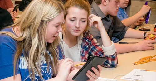 young women at computer