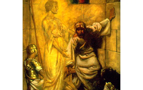 angel assisting Peter in his release from prison