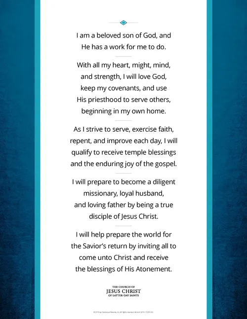 An image of the Young Men theme introduced in the November 2019 Face to Face meeting for children and youth.