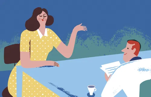 woman at an interview