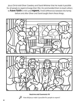 Oliver and David Taught Repentance coloring page