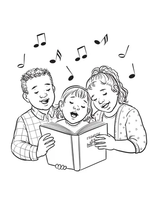 children singing hymns