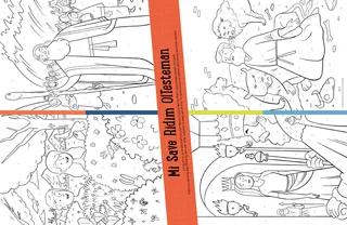color-by-number page showing Adam and Eve, Moses, Esther, and Daniel