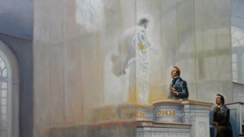 Moses appearing to Joseph Smith and Oliver Cowdery in the Kirtland Temple