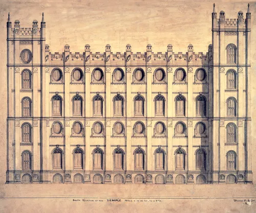 architectural drawing of Salt Lake Temple