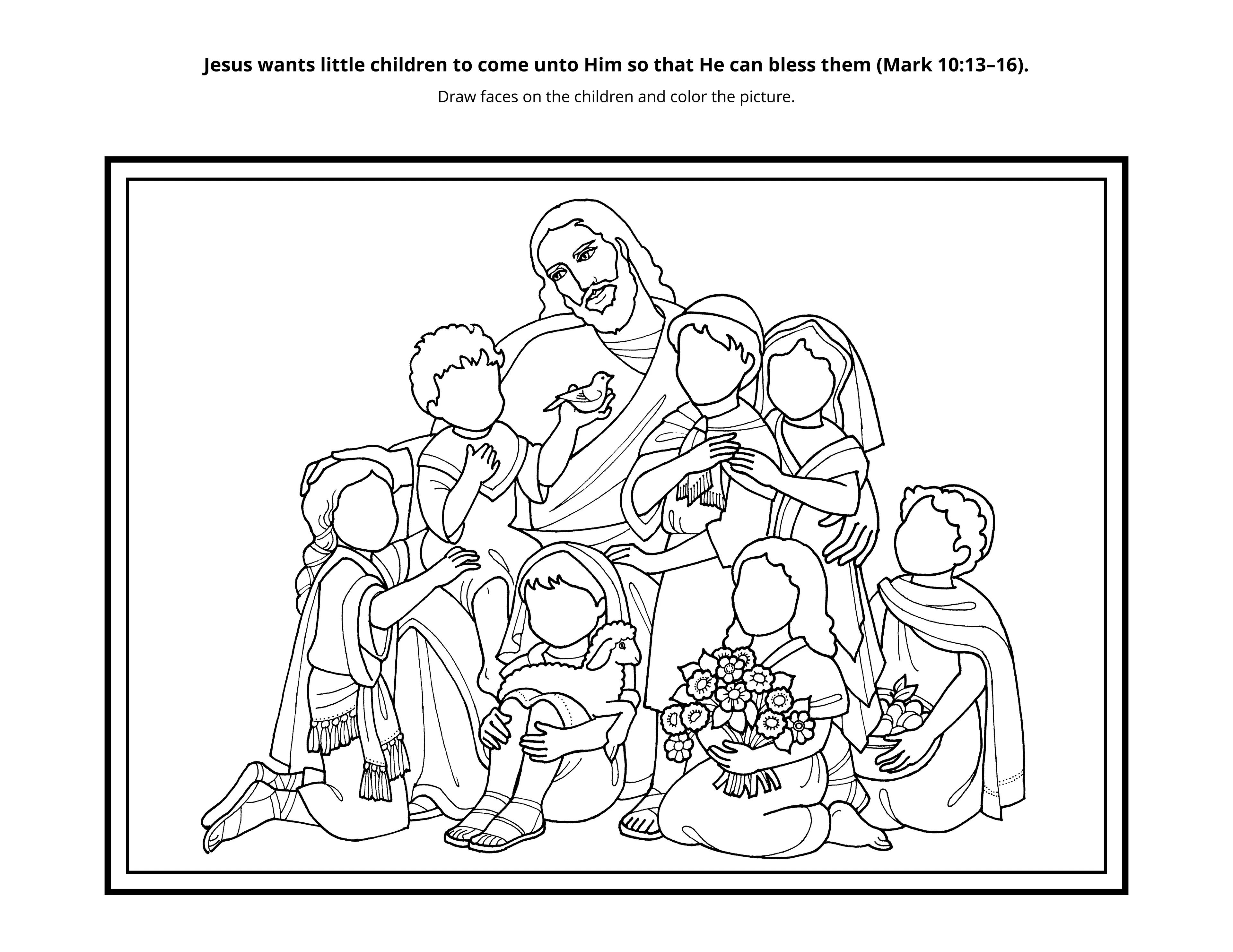 Children gather around Christ.