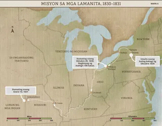 Mapa 6: Misyon sa mga Lamanita, 1830–1831