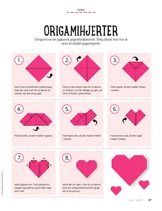 illustrated instructions for folding a paper heart