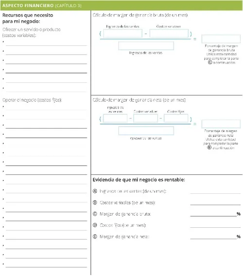 Agenda personal de negocios: Sección financiera
