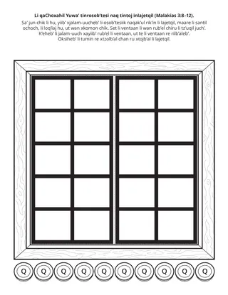 perel re kok’ k’anjel: Lin Choxahil Yuwa’ tinrosob’tesi naq nintoj lin lajetqil