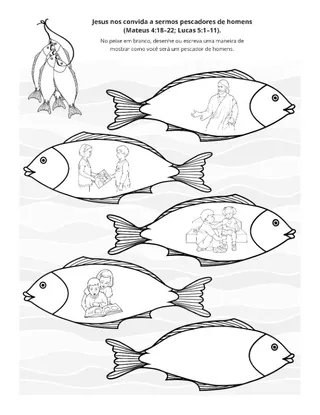 página de atividades: Jesus nos convida a sermos pescadores de homens