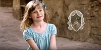 A young girl explains stories from the Bible