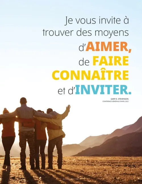 affiche d’un groupe de personne regardant un paysage au loin