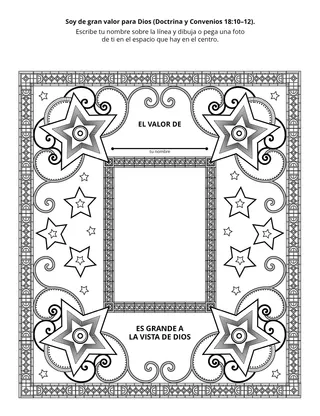 Hoja de actividades: Soy de gran valor