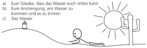 drawing, man crawling in desert