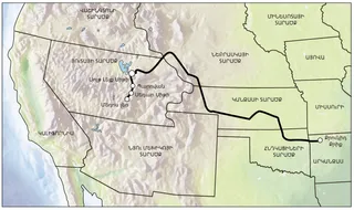 map, Arkansas to California