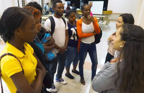 Missionaries teaching Spanish