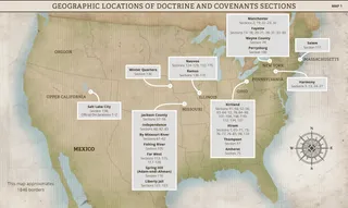 Map 1: Geographic Locations of Doctrine and Covenants Sections