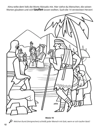 Alma Baptizes at the Waters of Mormon coloring page
