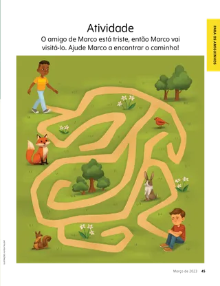 Página de atividades de labirinto