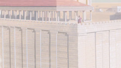 Jesus on roof of temple